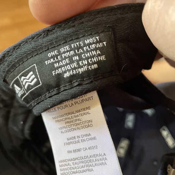 Adidas Golf Cap Mens OSFA Blue Adjustable Hat 100% Cotton - Picture 9 of 10